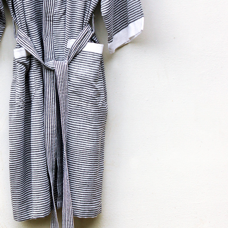 Black Pinstripe Robe - Kara Weaves
 - 1