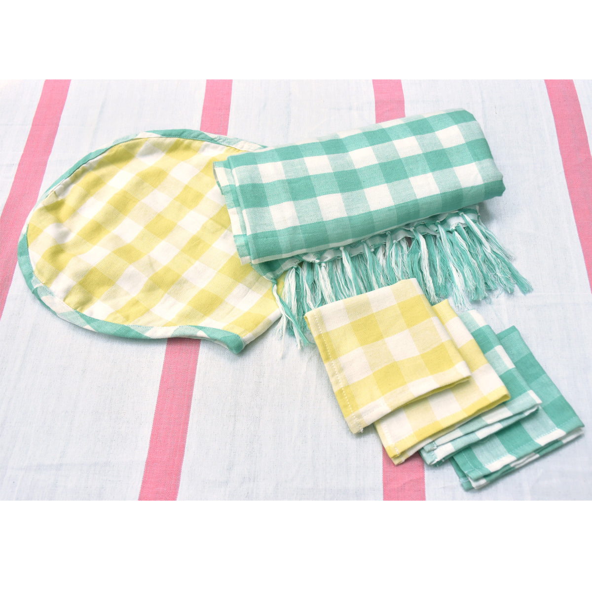 Mother's Nursing scarf, Burp cloth, 4 tiny towels